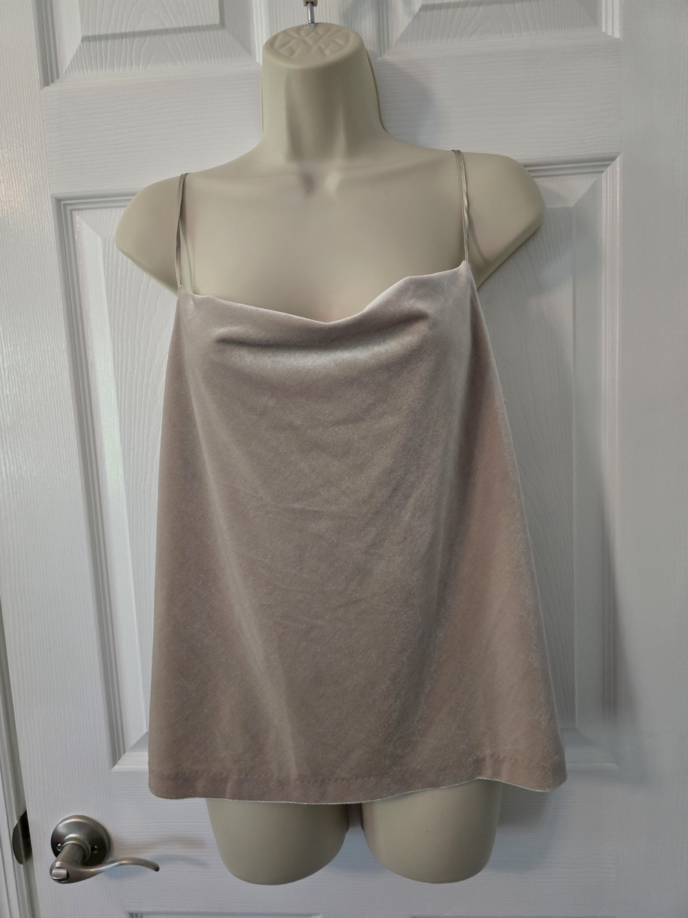 Banana Republic Blush Satin Cowl Neck Spaghetti Strap Cami